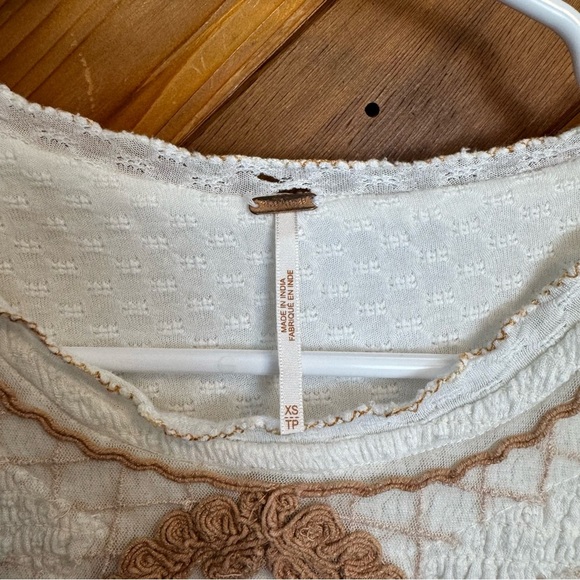 Free People Embroidered White Blouse Size XS - Picture 4 of 7